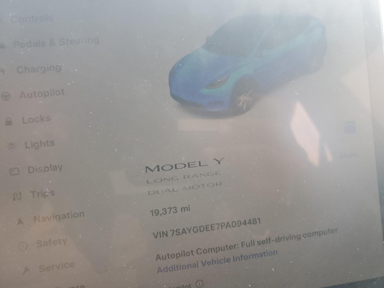 2023 TESLA MODEL Y  VIN:7SAYGDEE7PA094481