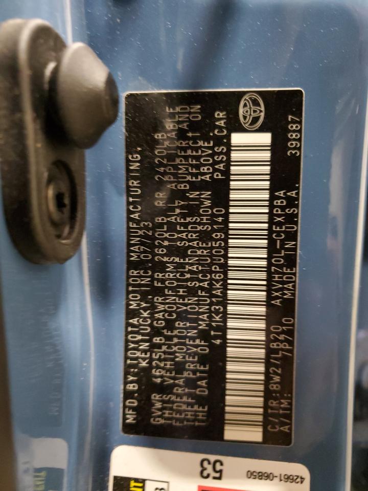 2023 TOYOTA CAMRY XSE VIN:4T1K31AK6PU059140