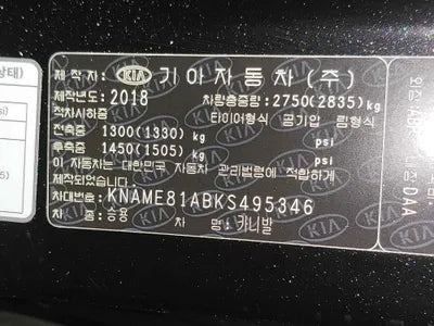 2018 Kia Carnival KNAME81ABKS495346 VIN:KNAME81ABKS495346