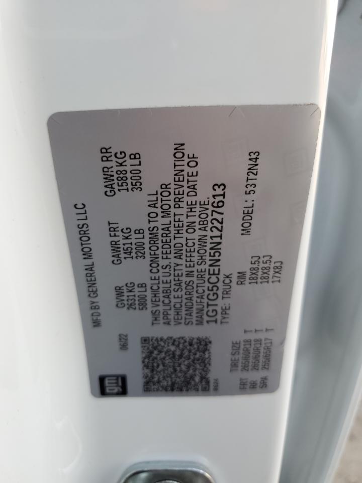 2022 GMC CANYON ELEVATION VIN:1GTG5CEN5N1227613