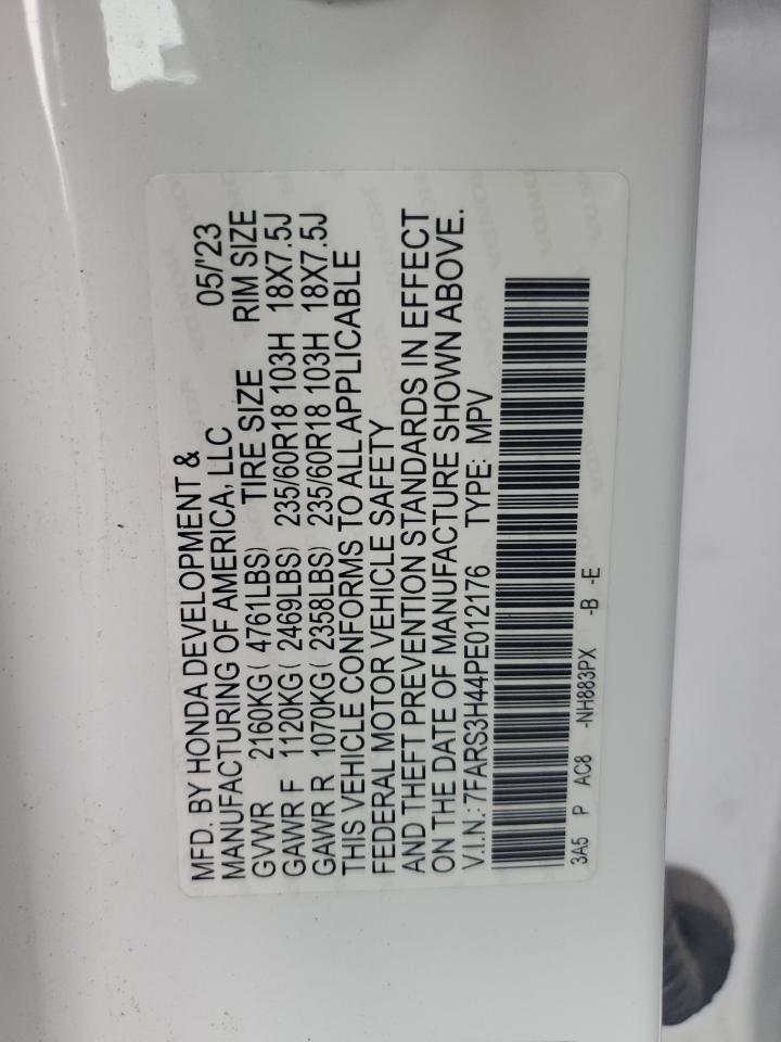 2023 HONDA CR-V EX VIN:7FARS3H44PE012176
