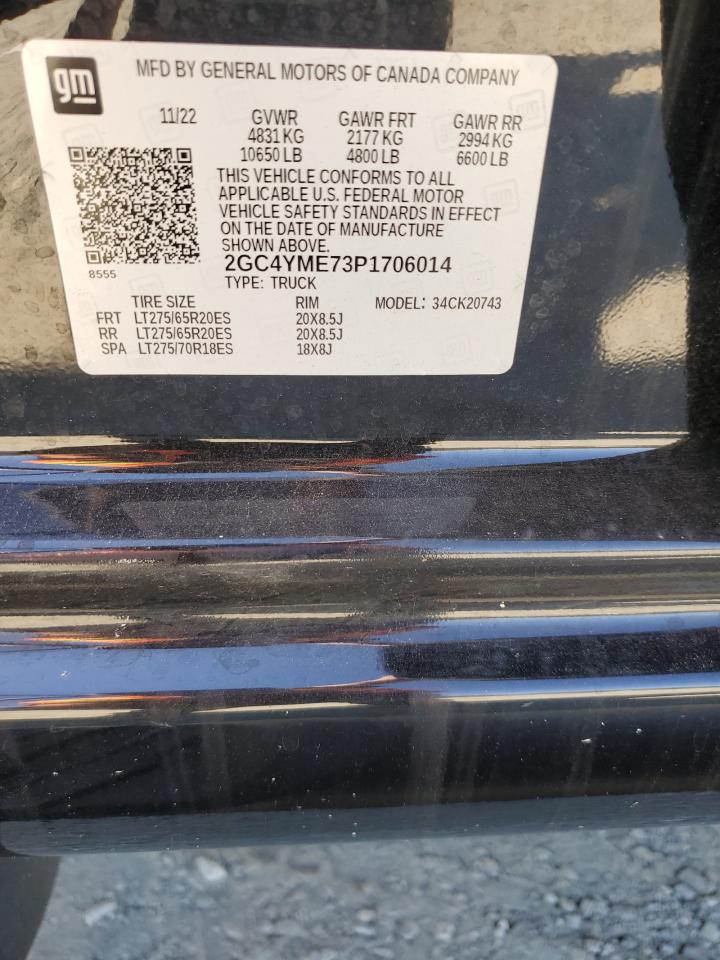 2023 CHEVROLET SILVERADO K2500 CUSTOM VIN:2GC4YME73P1706014