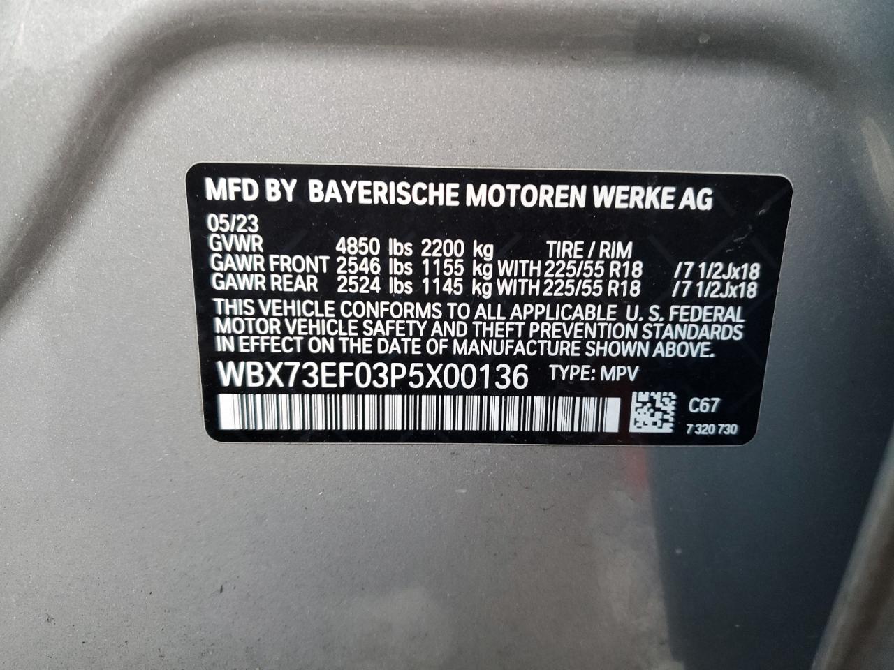 2023 BMW X1 XDRIVE28I VIN:1HGCR2F85EA088719