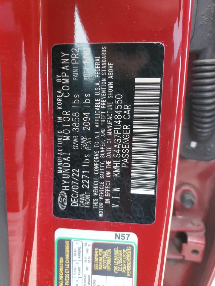 2023 HYUNDAI ELANTRA SEL VIN:KMHLS4AG7PU484550