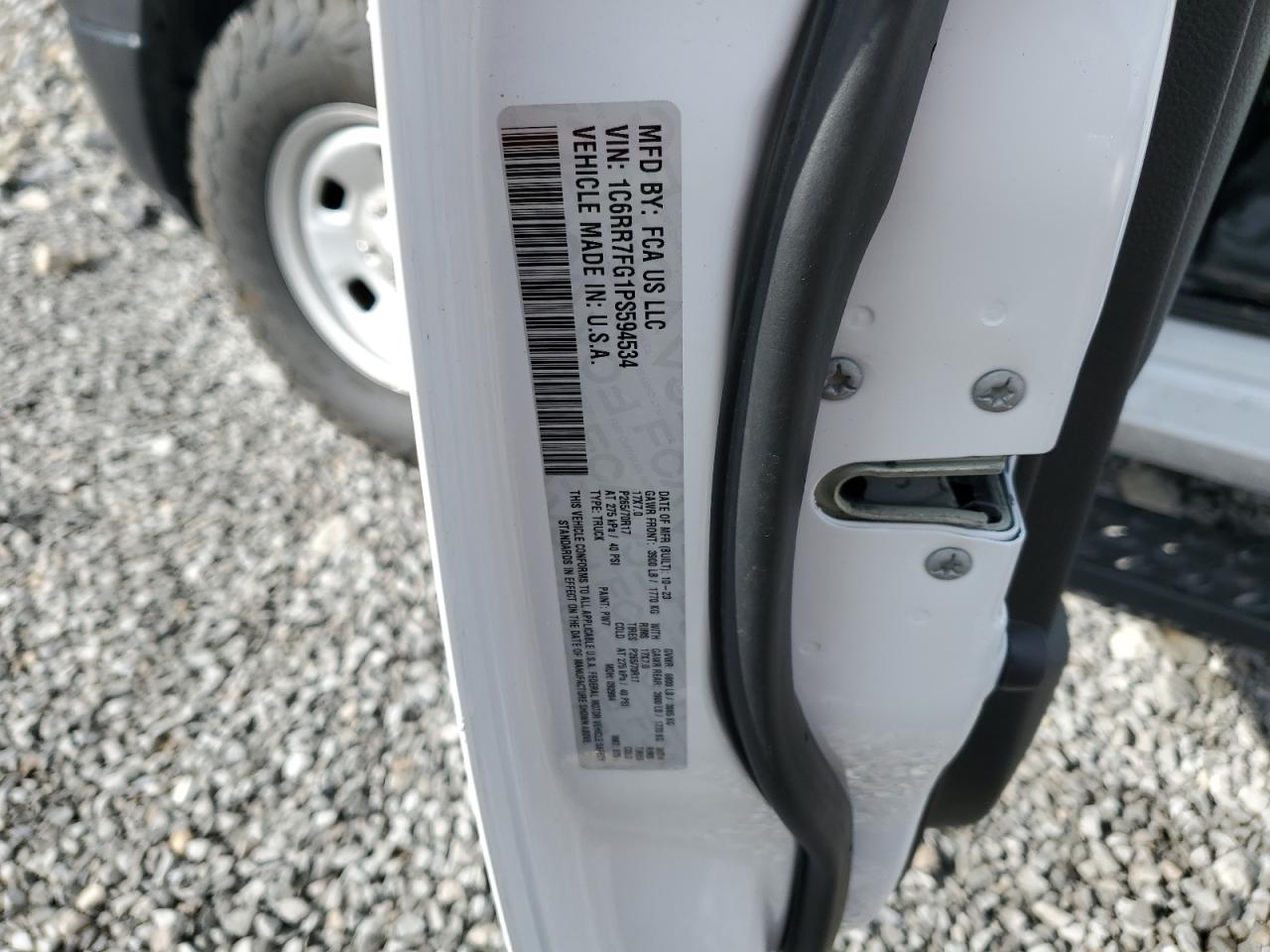 2023 RAM 1500 CLASSIC TRADESMAN VIN:1C6RR7FG1PS594534