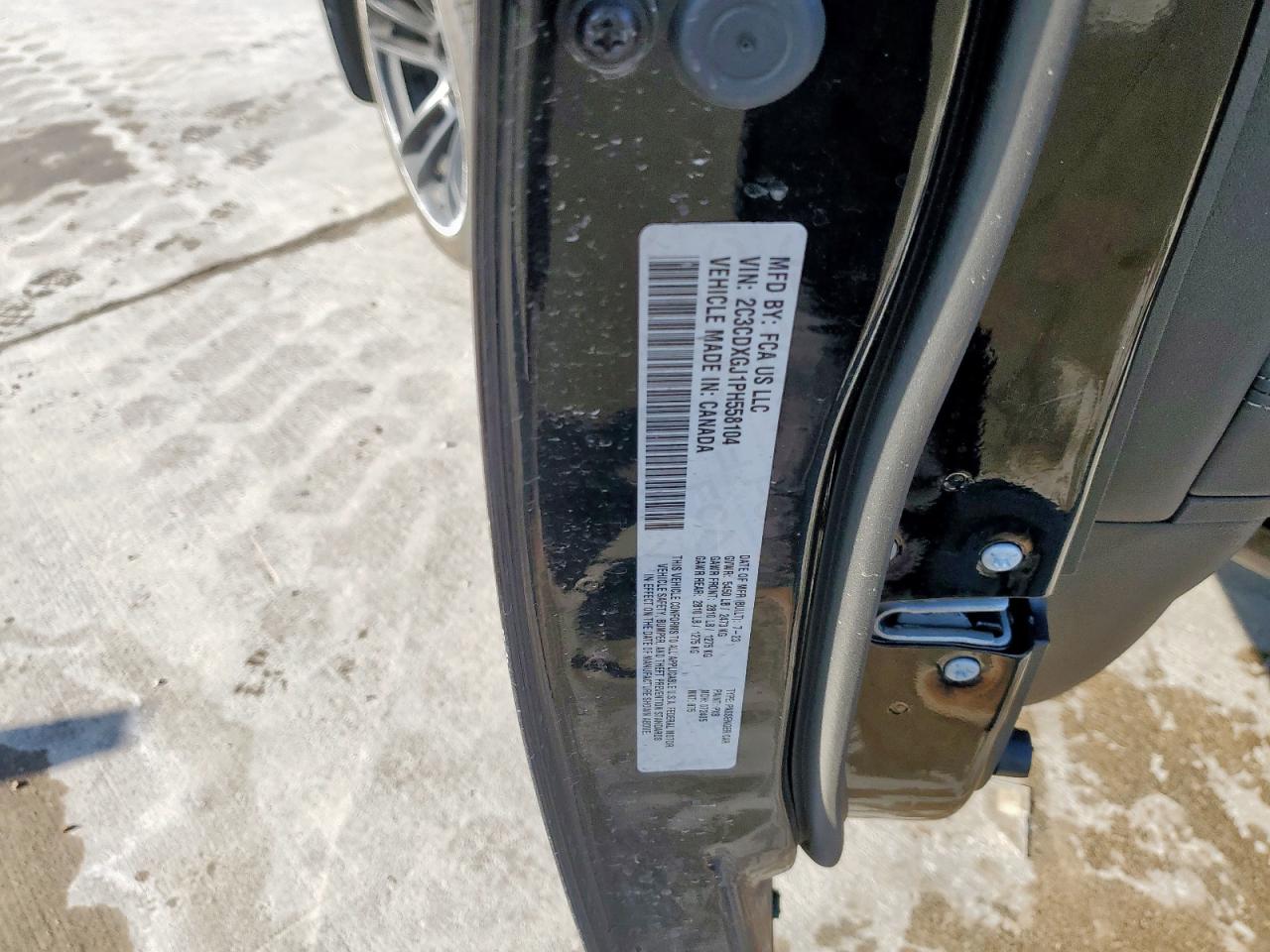 2023 DODGE CHARGER SCAT PACK VIN:2C3CDXGJ1PH558104