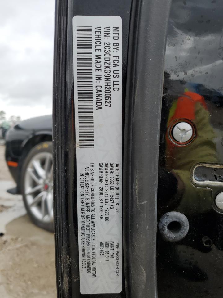 2022 DODGE CHALLENGER GT VIN:2C3CDZKG9NH200527