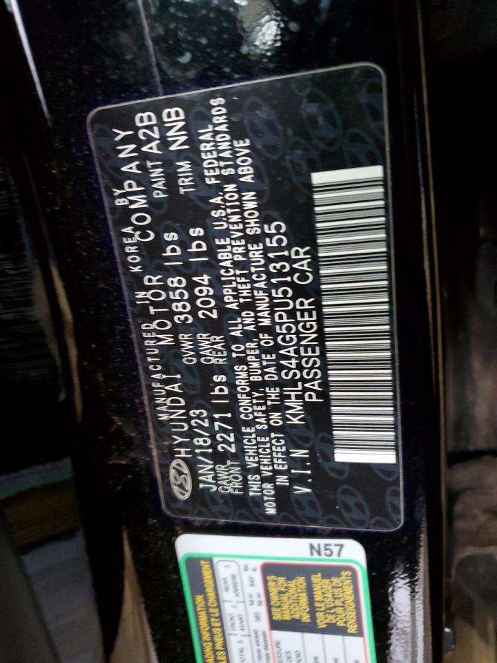 2023 HYUNDAI ELANTRA SEL VIN:KMHLS4AG5PU513155