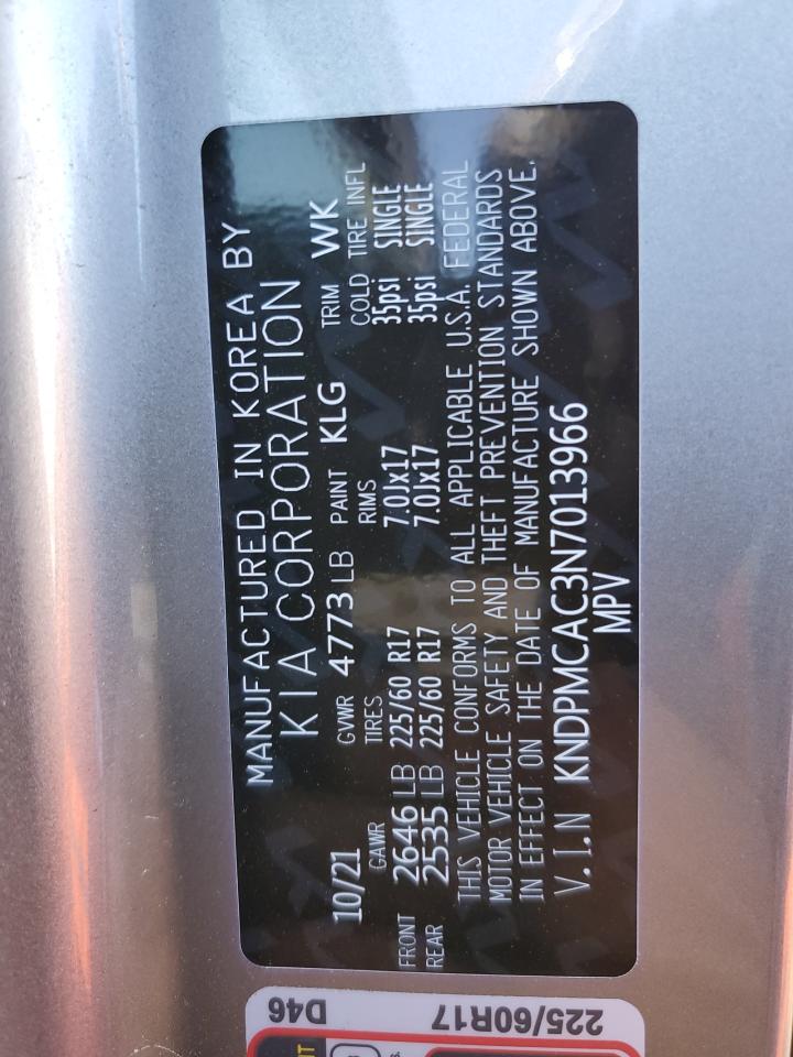 2022 KIA SPORTAGE LX VIN:KNDPMCAC3N7013966