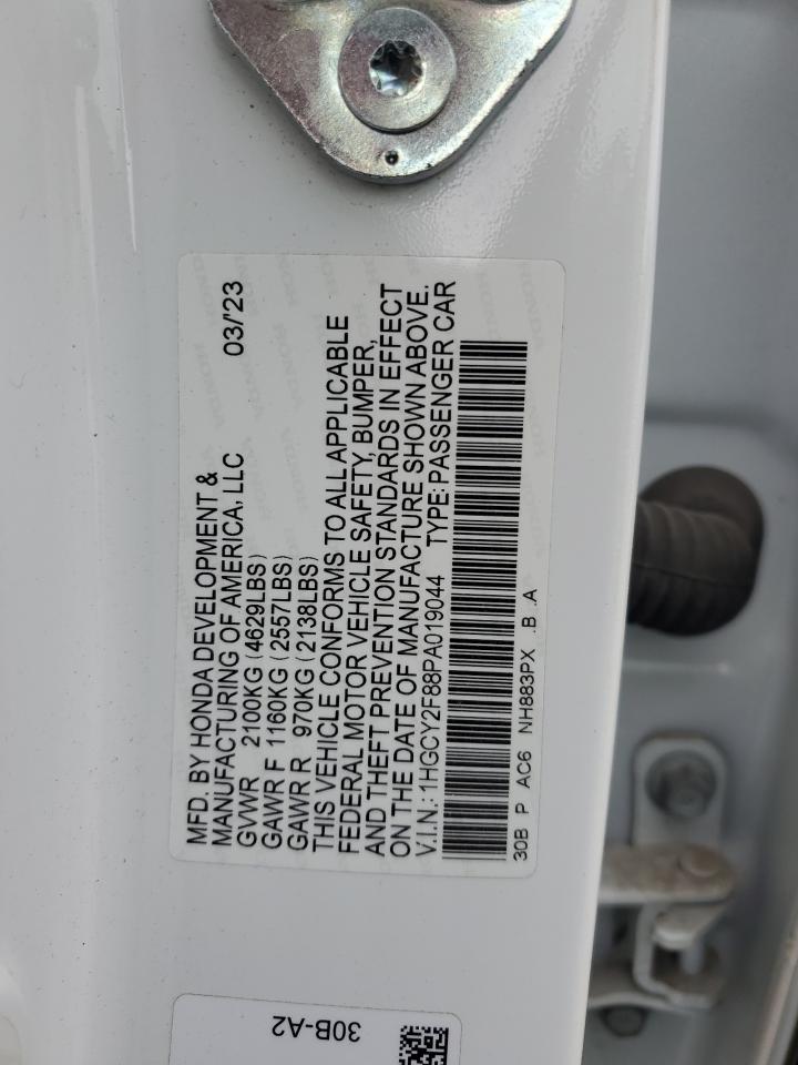 2023 HONDA ACCORD TOURING HYBRID VIN:1HGCY2F88PA019044