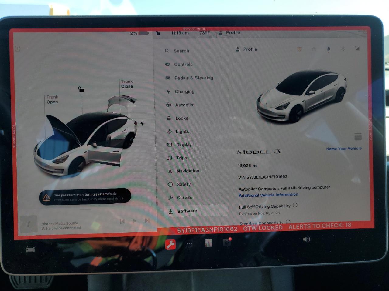 2022 TESLA MODEL 3  VIN:5YJ3E1EA3NF101662