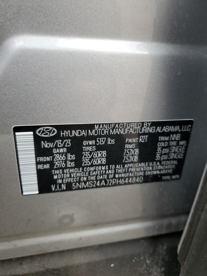 2023 HYUNDAI SANTA FE SEL VIN:5NMS24AJ2PH644840