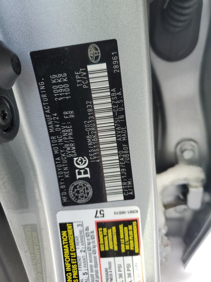 2024 TOYOTA CAMRY SE NIGHT SHADE VIN:4T1S11BK2RU131832