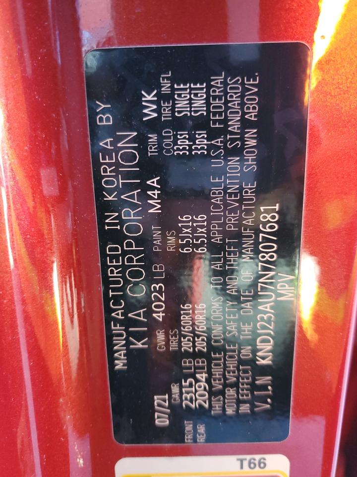 2022 KIA SOUL LX VIN:KNDJ23AU7N7807681