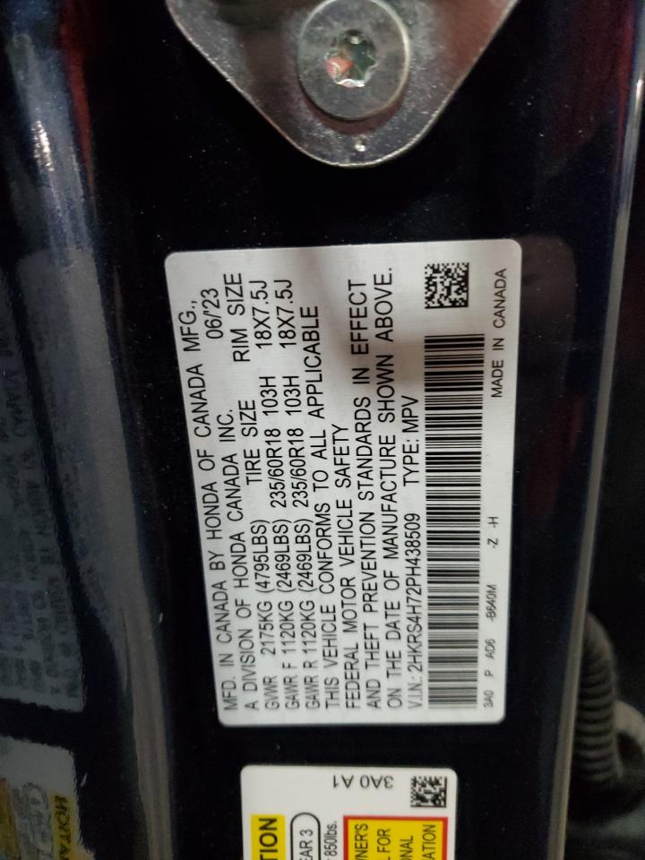 2023 HONDA CR-V EXL VIN:5XXG64J20PG192369