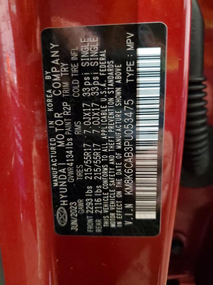 2023 HYUNDAI KONA SEL VIN:KM8K6CAB3PU053475
