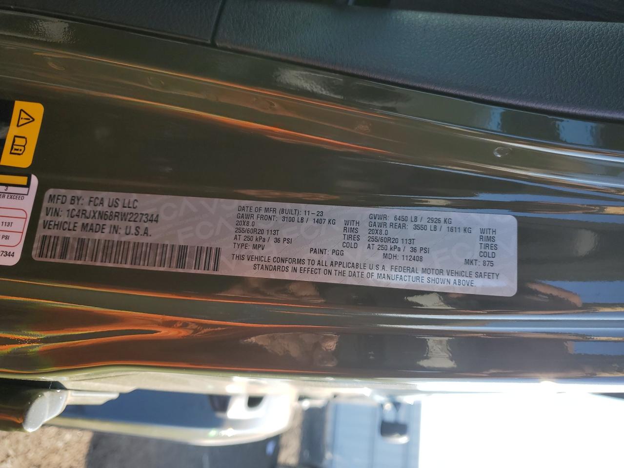 2024 JEEP WRANGLER 4XE VIN:1C4RJXN68RW227344