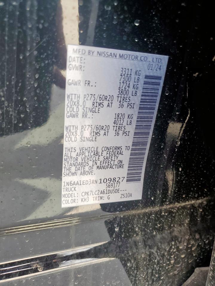 2024 NISSAN TITAN PRO-4X VIN:1N6AA1ED3RN109827