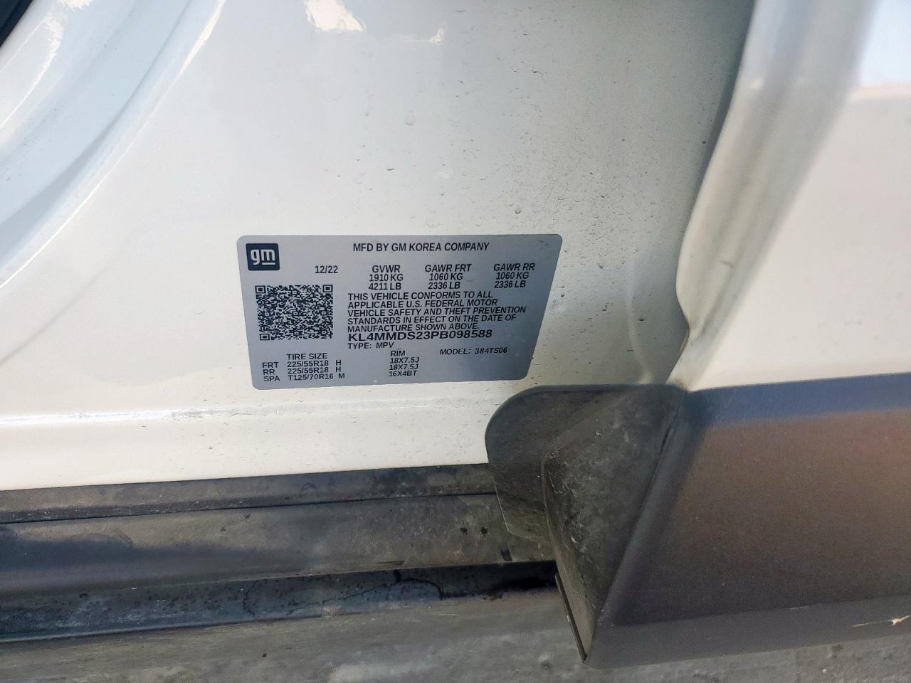 2023 BUICK ENCORE GX SELECT VIN:KL4MMDS23PB098588