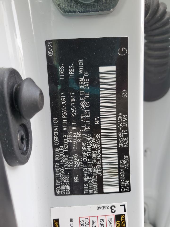 2024 TOYOTA 4RUNNER SR5/SR5 PREMIUM VIN:JTENU5JR3R6286288