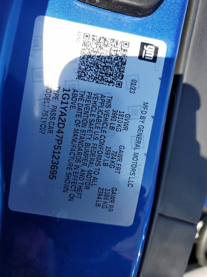 2023 CHEVROLET CORVETTE STINGRAY 1LT VIN:1G1YA2D47P5123695