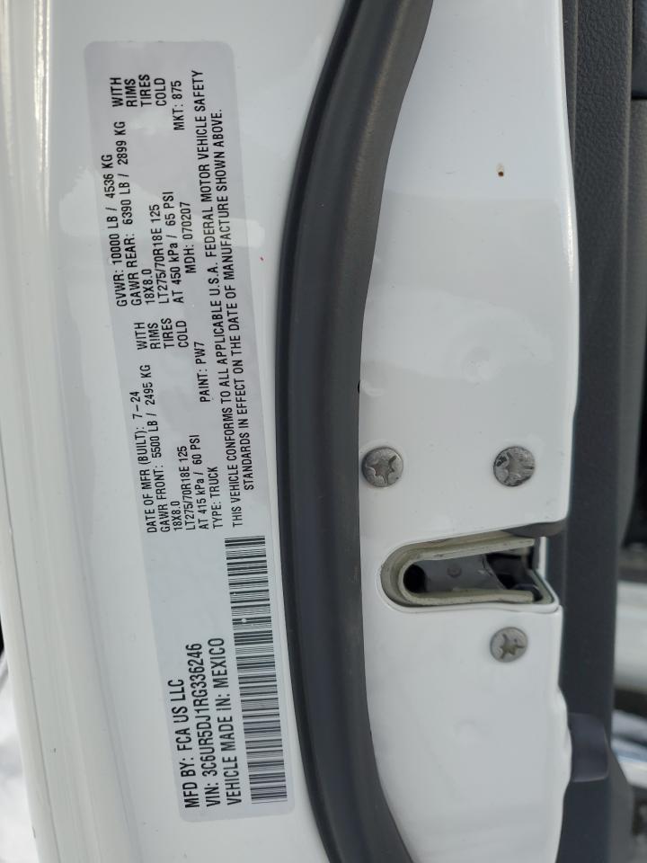 2024 RAM 2500 BIG HORN VIN:3C6UR5DJ1RG336246