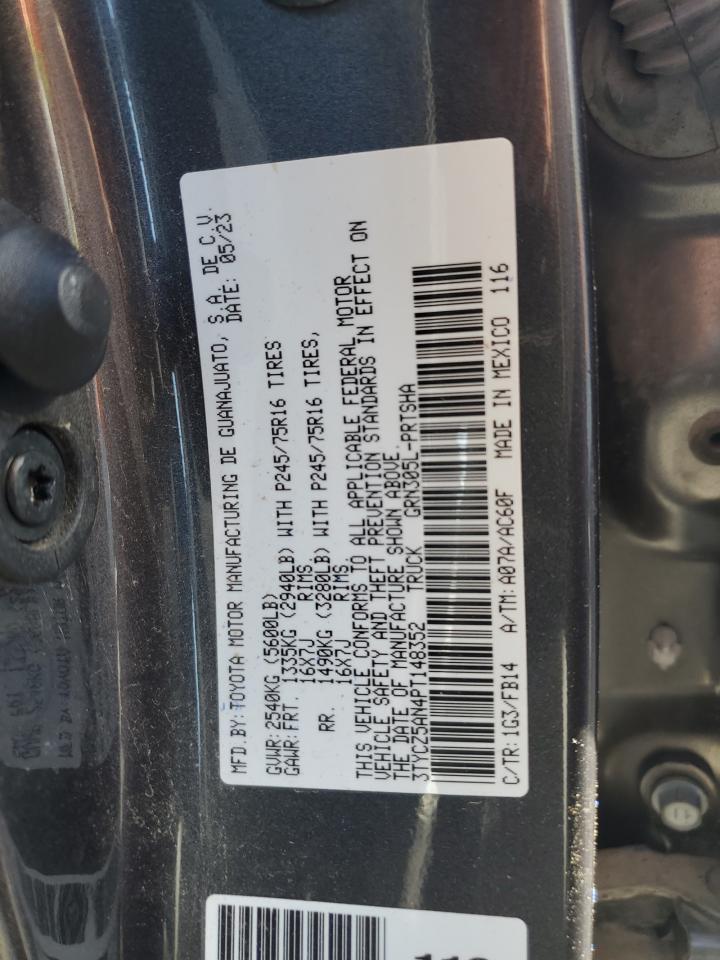 2023 TOYOTA TACOMA DOUBLE CAB VIN:3TYCZ5AN4PT148352