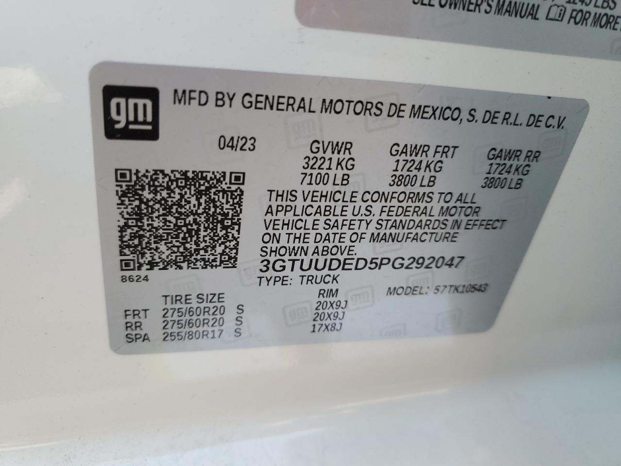 2023 GMC SIERRA K1500 SLT VIN:2G1WA5EKXA1222073