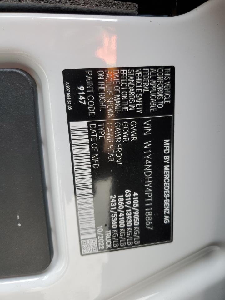 2023 MERCEDES-BENZ SPRINTER 2500 VIN:W1Y4NDHY4PT118867