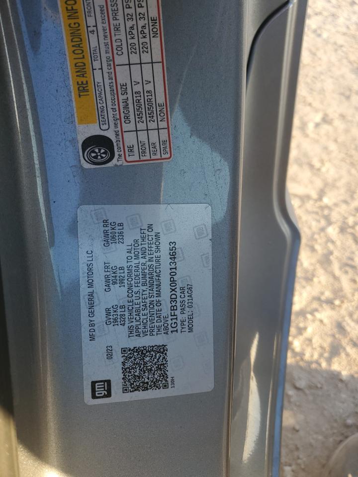 2023 CHEVROLET CAMARO LS VIN:1G1FB3DX0P0134653