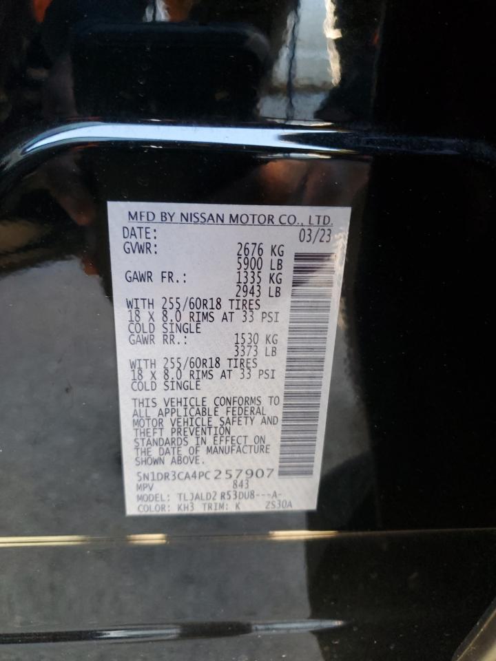 2023 NISSAN PATHFINDER SL VIN:5N1DR3CA4PC257907