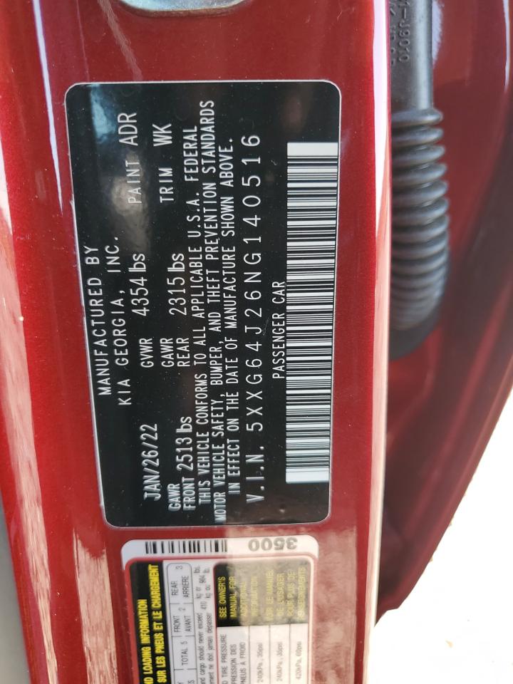 2022 KIA K5 GT LINE VIN:5XXG64J26NG140516