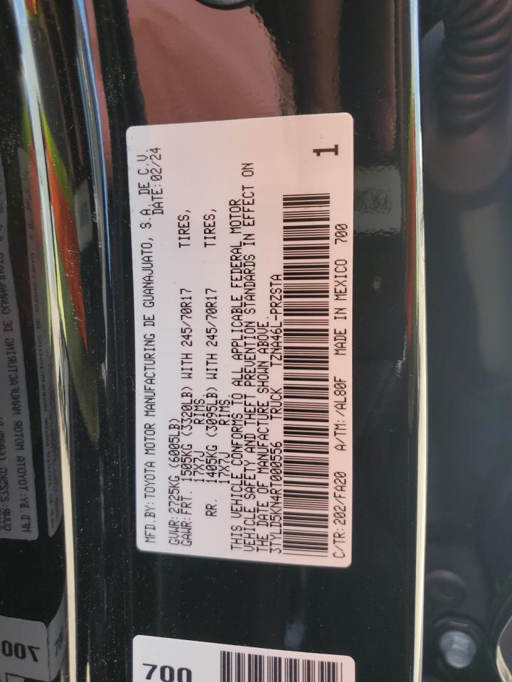 2024 TOYOTA TACOMA DOUBLE CAB VIN:3TYLD5KN4RT000556
