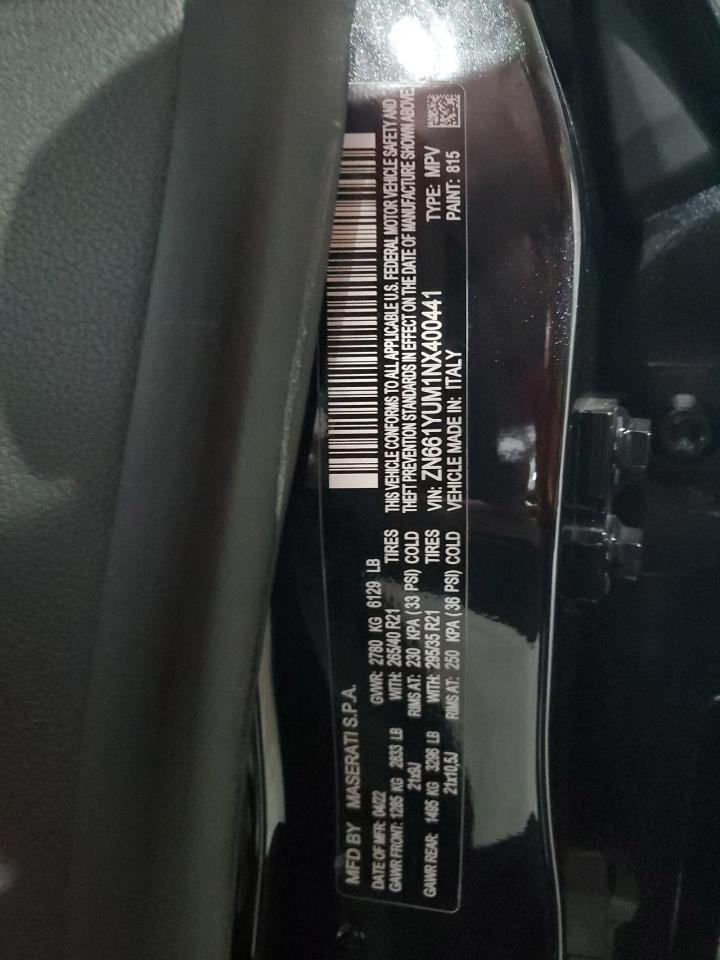 2022 MASERATI LEVANTE MODENA VIN:ZN661YUM1NX400441