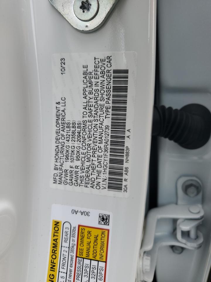 2024 HONDA ACCORD EX VIN:1HGCY1F36RA012739