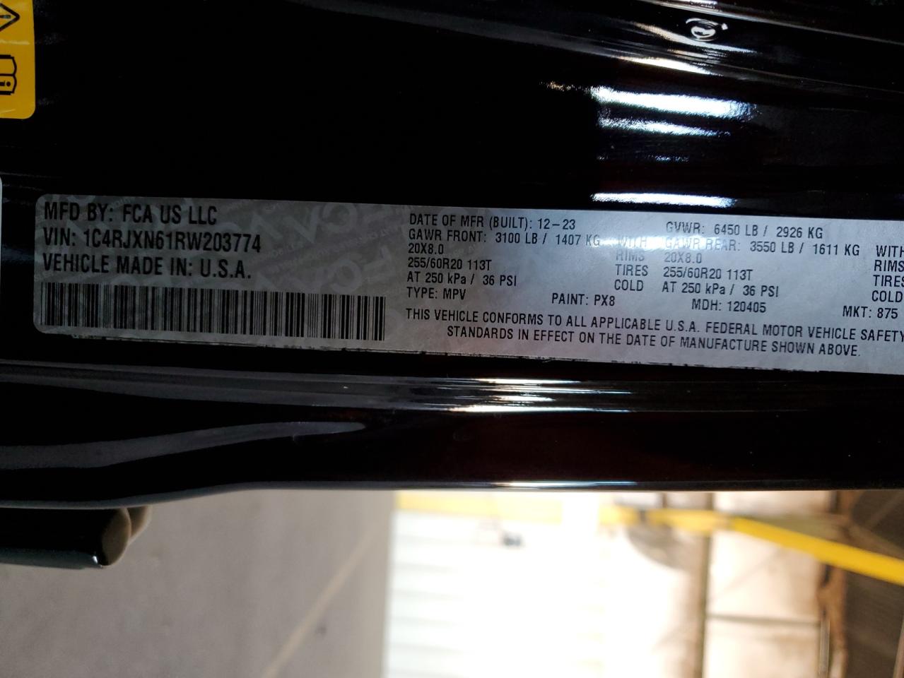 2024 JEEP WRANGLER 4XE VIN:1C4RJXN61RW203774