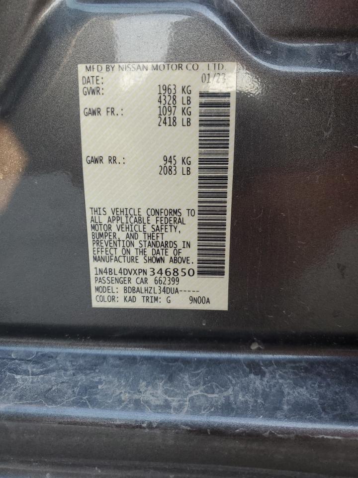 2023 NISSAN ALTIMA SV VIN:1N4BL4DVXPN346850