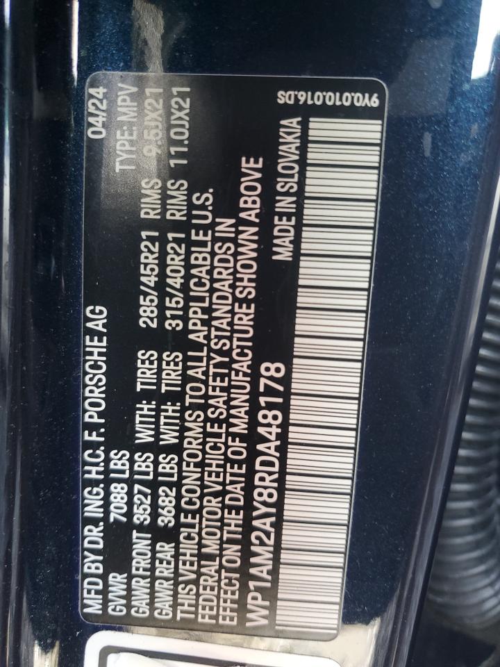 2024 PORSCHE CAYENNE TURBO E-HYBRID VIN:WP1AM2AY8RDA48178