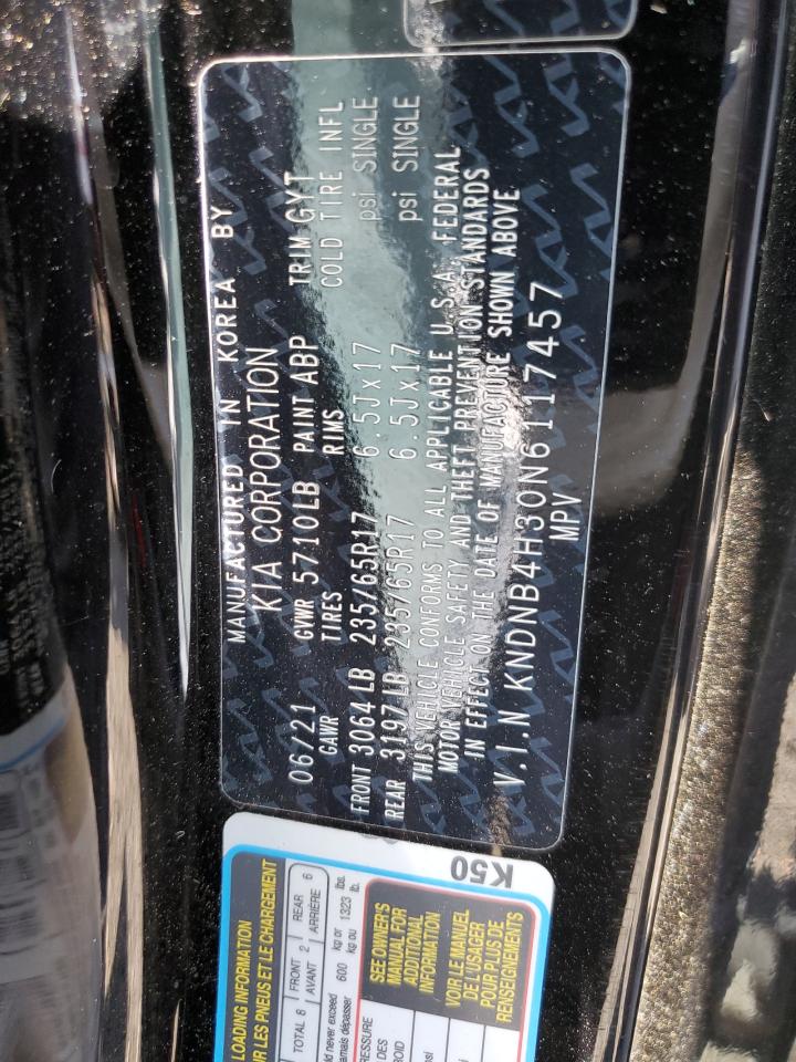2022 KIA CARNIVAL LX VIN:KNDNB4H30N6117457