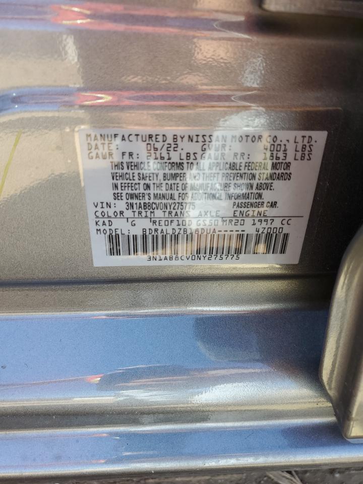 2022 NISSAN SENTRA SV VIN:3N1AB8CV0NY275775