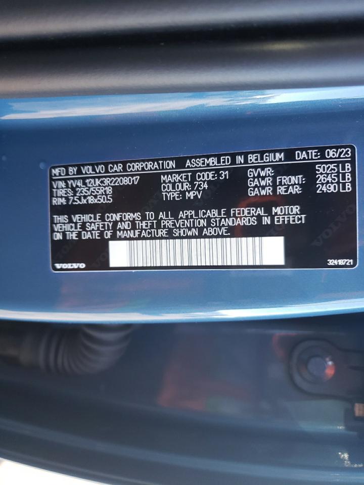 2024 VOLVO XC40 CORE VIN:YV4L12UK3R2208017