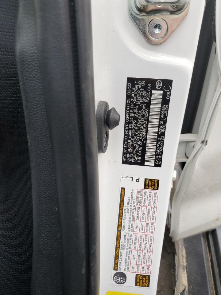 2022 TOYOTA COROLLA SE VIN:JTND4MBEXN3168266