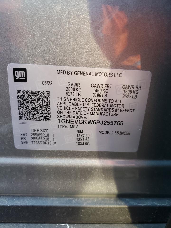 2023 CHEVROLET TRAVERSE LT VIN:1GNEVGKW6PJ255765