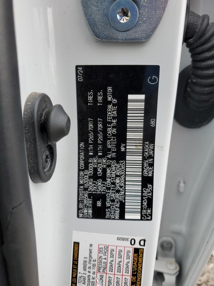 2024 TOYOTA 4RUNNER SR5/SR5 PREMIUM VIN:JTENU5JRXR6303653