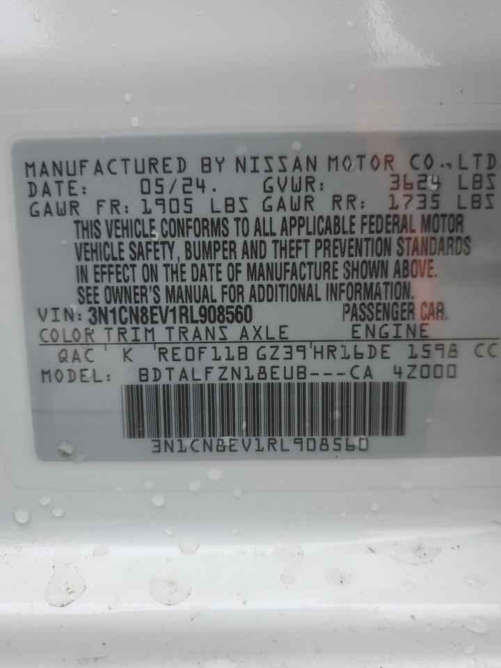 2024 NISSAN VERSA SV VIN:3N1CN8EV1RL908560