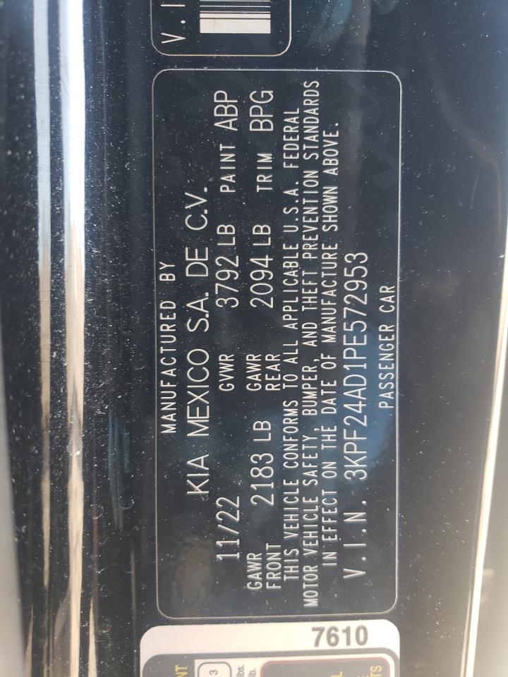 2023 KIA FORTE LX VIN:3KPF24AD1PE572953