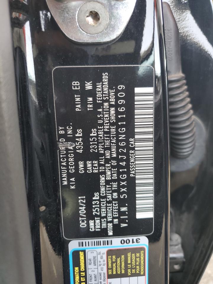 2022 KIA K5 LXS VIN:5XXG14J26NG116909
