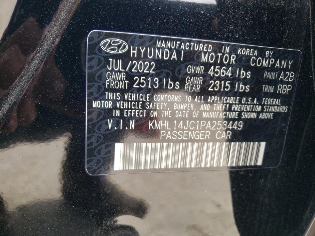 2023 HYUNDAI SONATA N LINE VIN:KMHL14JC1PA253449