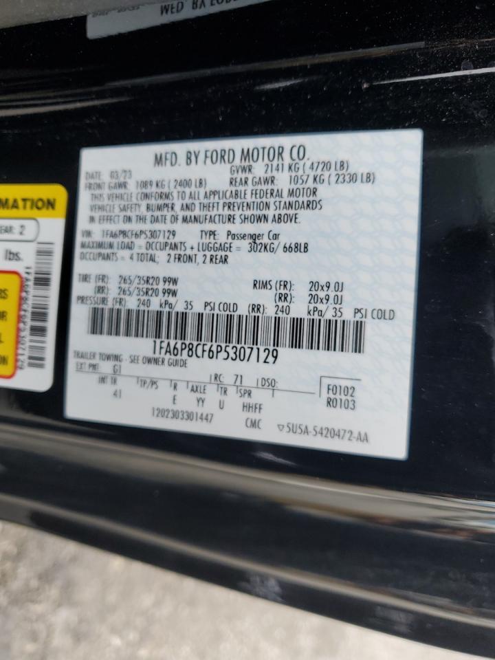 2023 FORD MUSTANG GT VIN:1FA6P8CF6P5307129