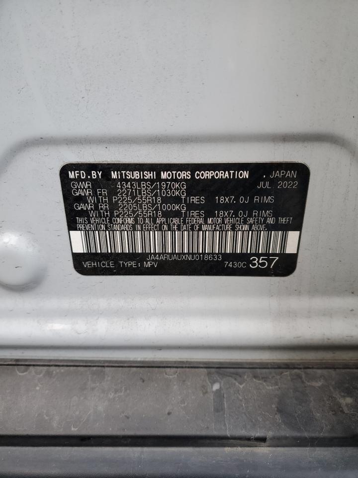 2022 MITSUBISHI OUTLANDER SPORT ES VIN:JA4ARUAUXNU018633